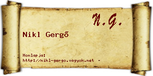 Nikl Gergő névjegykártya